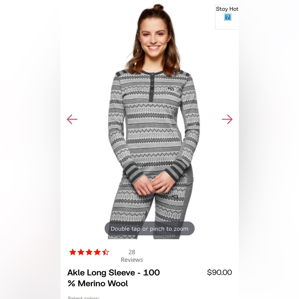 Kari traa long sleeve 100% merino wool women’s small